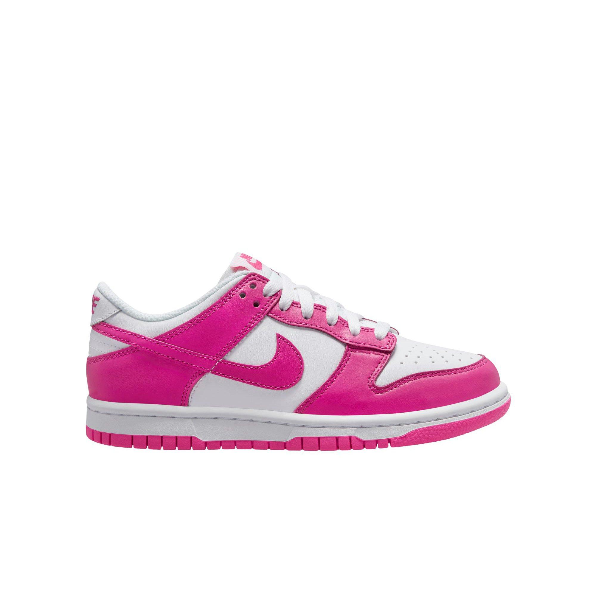 Nike Dunk Low "White/Laser Fuchsia" Grade School Girls' Shoe